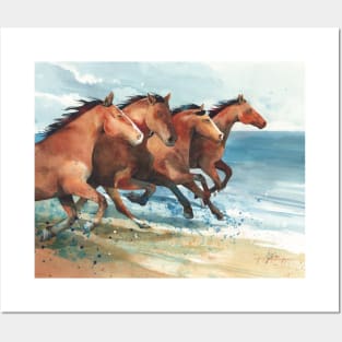 Four Horse Gallop Posters and Art